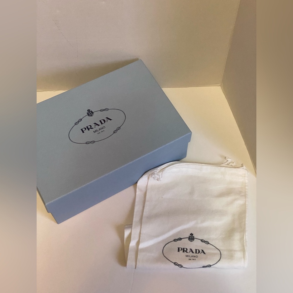 Prada Light Blue shoe Box with 2 Dust Bags